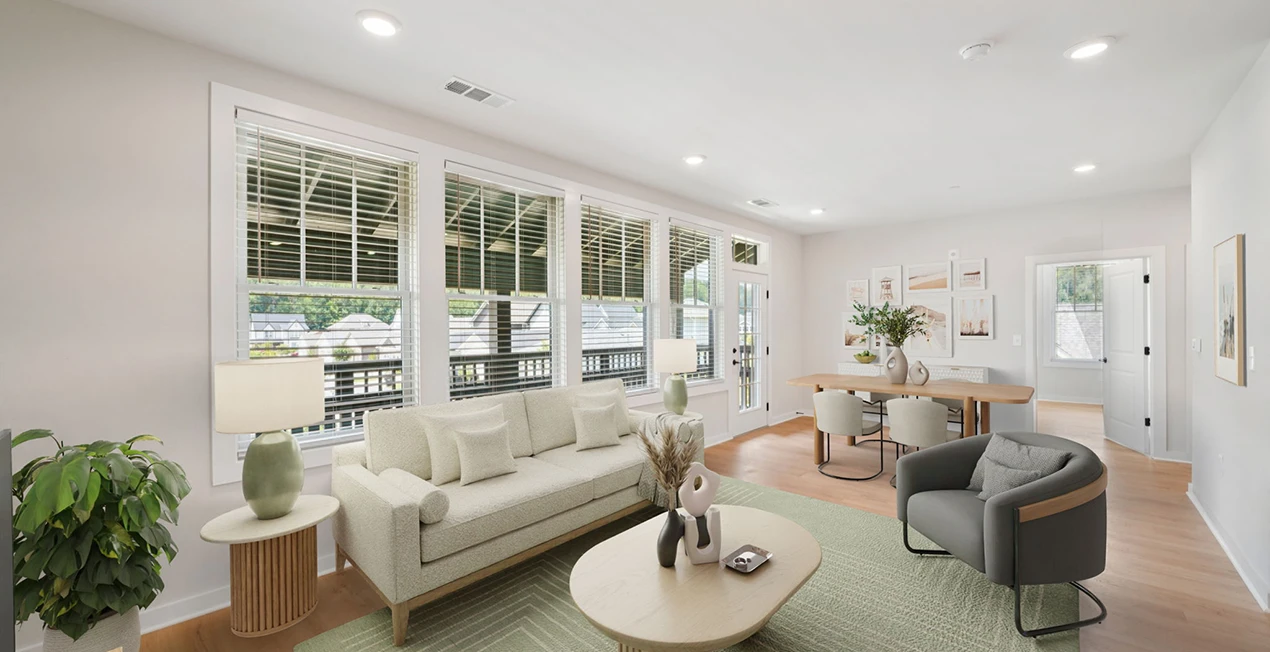 large living room with balcony at arise knox square apartment